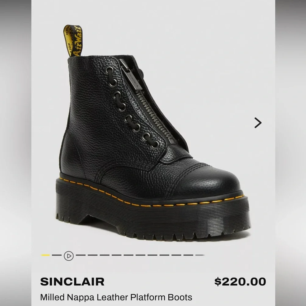 Dr. Martens Black Leather Sinclair Boots - Picture 4 of 13